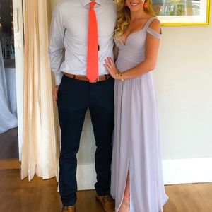 Lulu's Ocean of Elegance Bariano Grey Maxi Dress